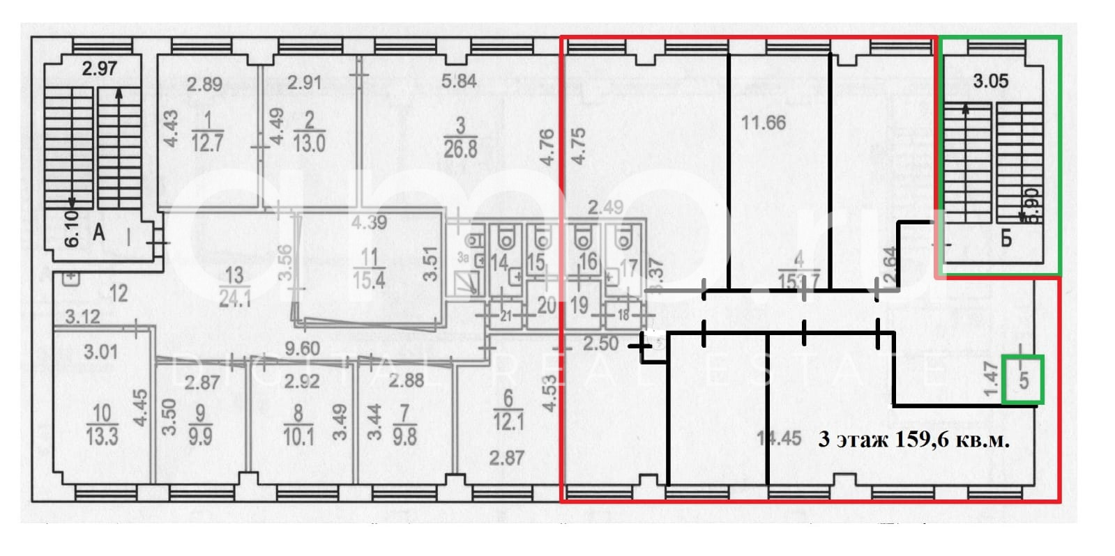 Планировка офиса 533.68 м², 1 этаж, Особняк «г Москва, Спасский тупик, 8, стр. 1»